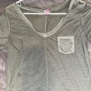 Olive green sheer top